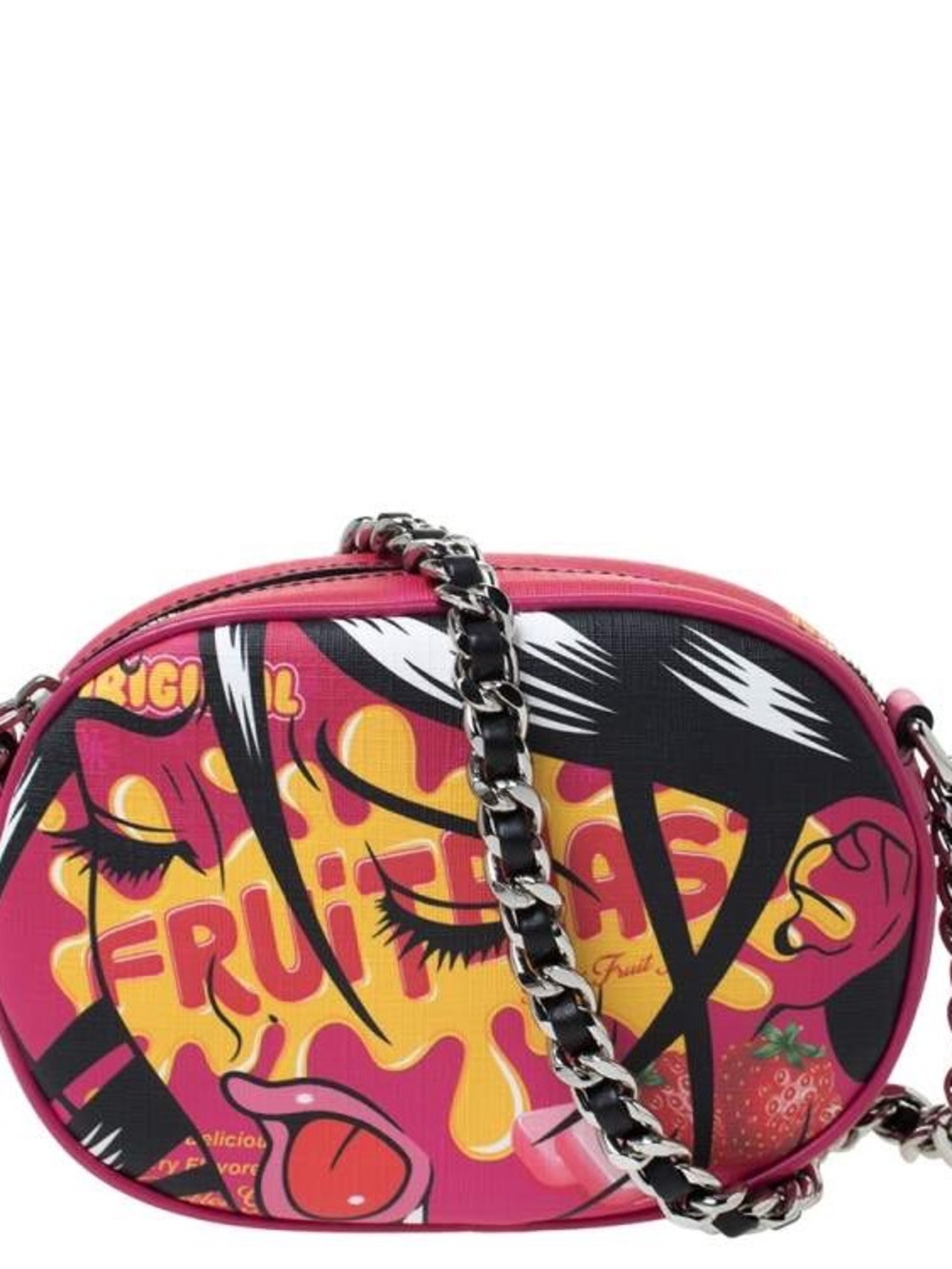 NEW NWT Moschino Fruit Blast Pink Graphic Crossbody Bag Purse Pop Art Candy - Picture 3 of 8